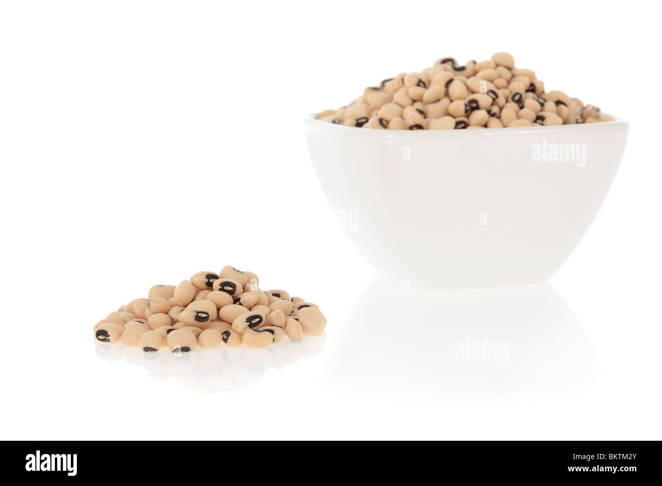 Black eyed peas beans in a bowl isolated on a white background Stock Photo