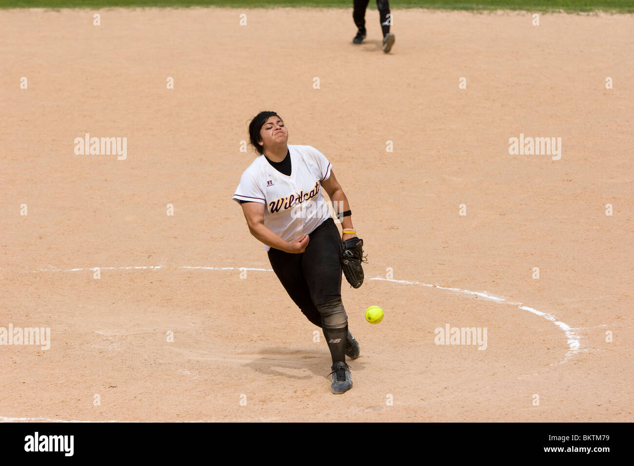 Softball player pitching Stock Photo Alamy