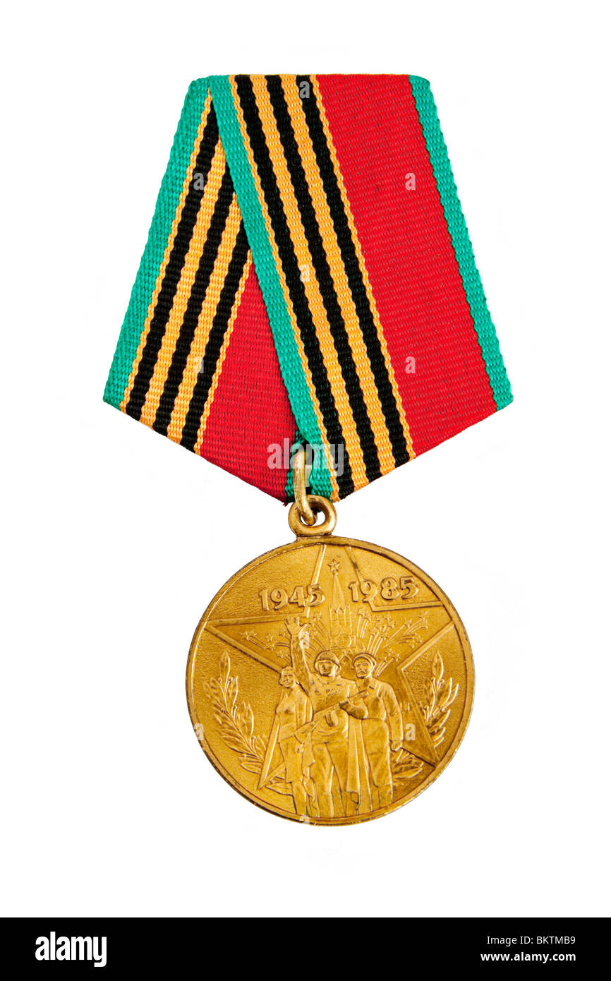 1985 Russian World War II Military Commemorative Medal issued to members of the British Royal Navy who protected Russian convoys Stock Photo