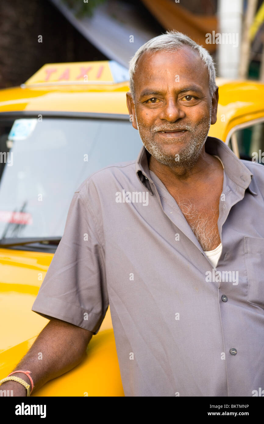 Portrait of an Indian taxi driver Stock Photo Alamy