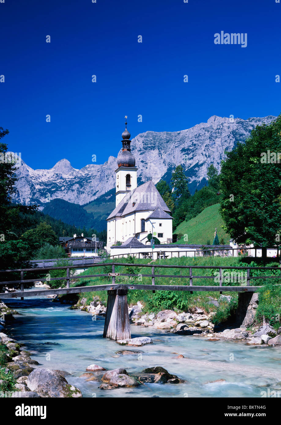 The church of Ramsau Stock Photo