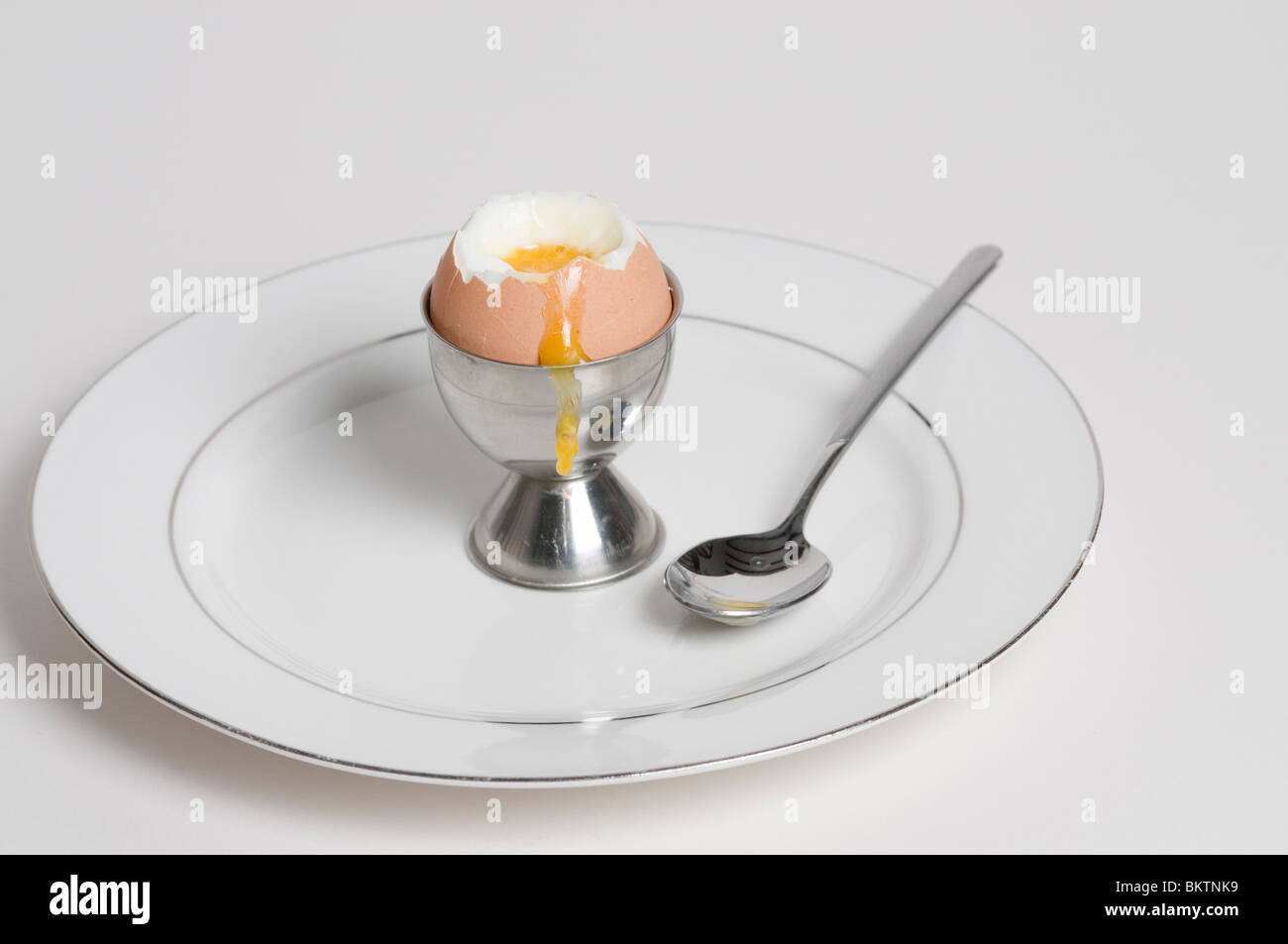 Soft Boiled Egg in Egg Cup Stock Photo