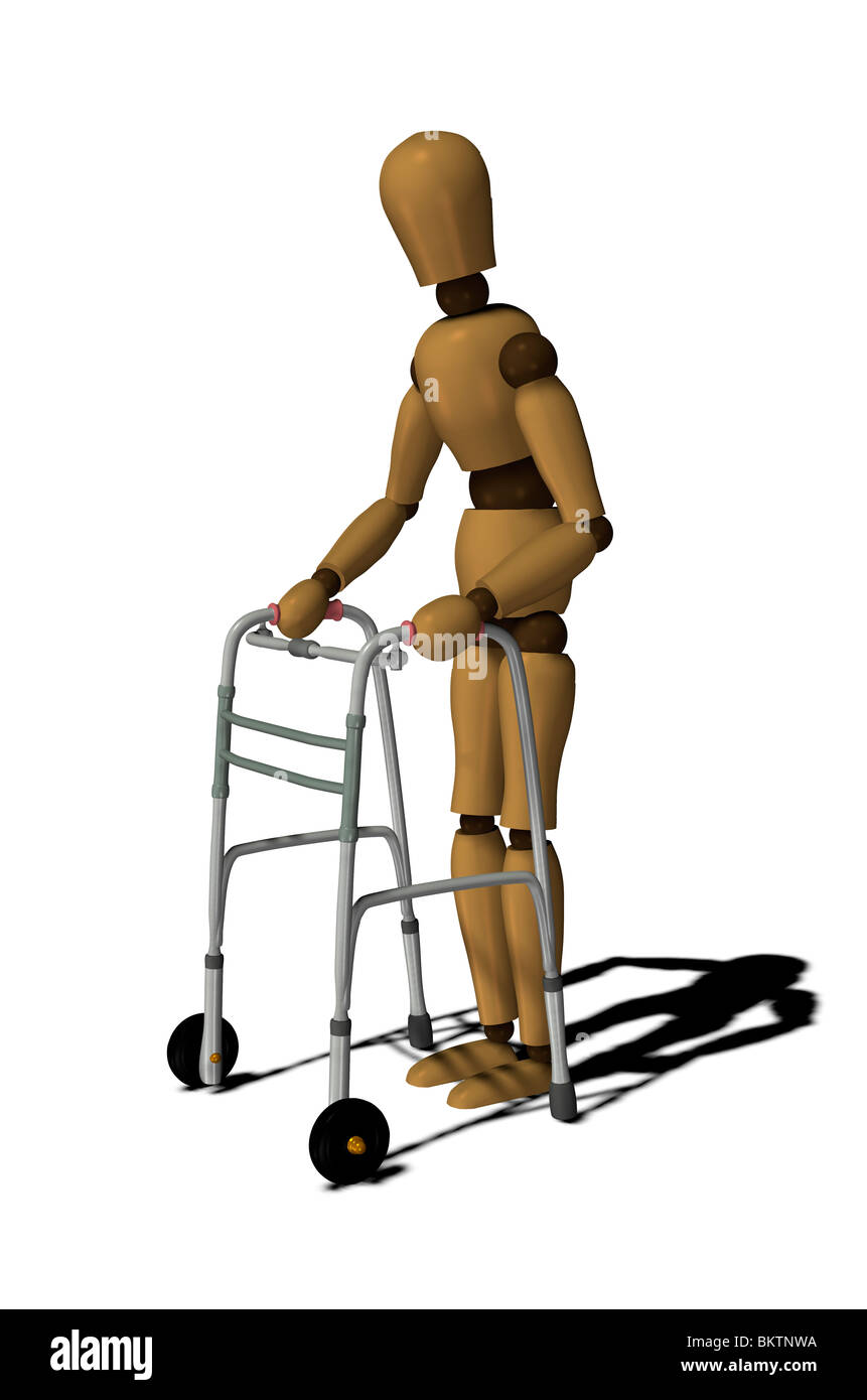 mannequin with walker Stock Photo