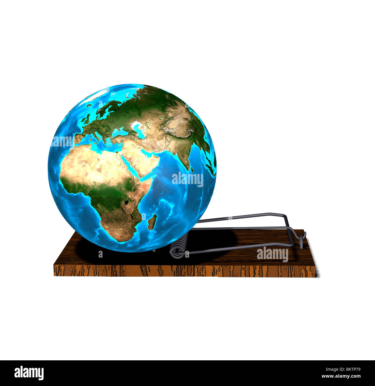 globe in the trap Stock Photo