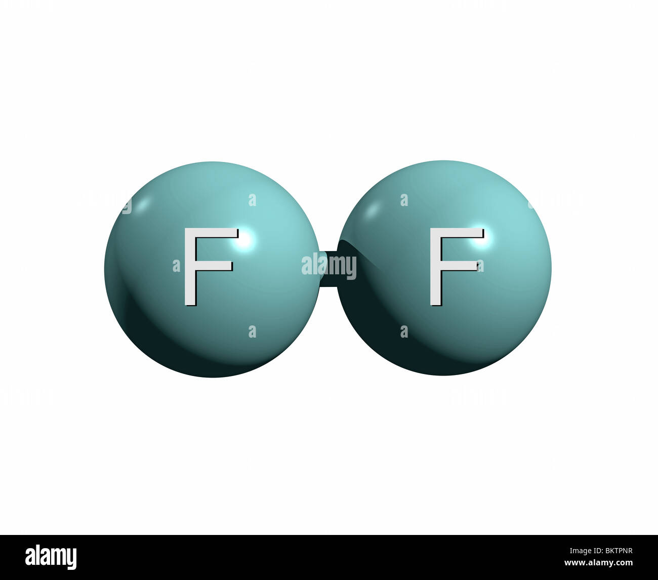 Fluormolekül F2 / fluorine molecule F2 Stock Photo