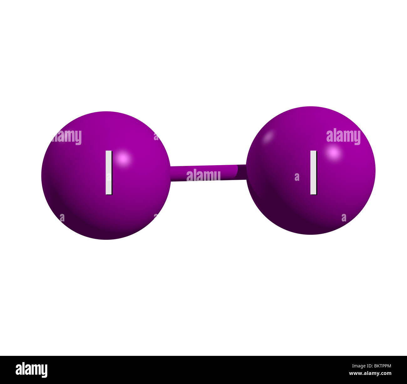 Iodmolekül I2 / iodine molecule I2 Stock Photo
