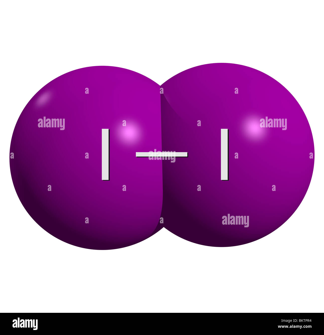 Iodmolekül I2 / iodine molecule I2 Stock Photo
