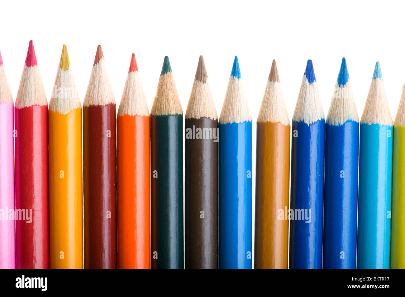 object on white Colored crayon close up Stock Photo Alamy