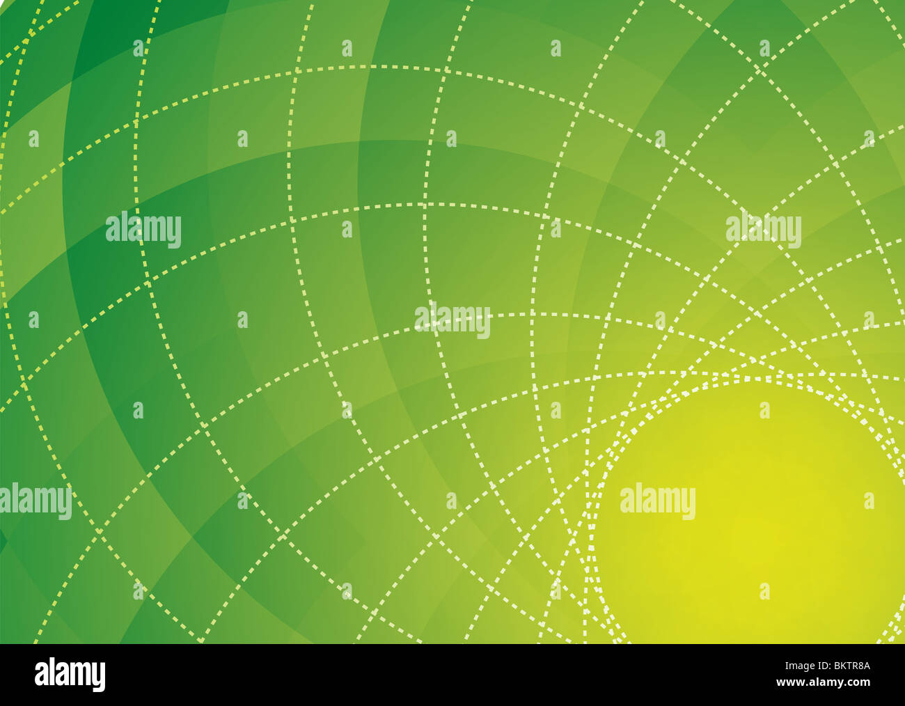 Abstract green and yellow floral inspired background with dotted lines
