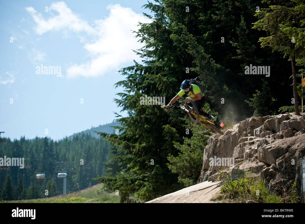 Downhill Mountain Biking in the World Famous Whistler Bike Park Stock Photo Alamy