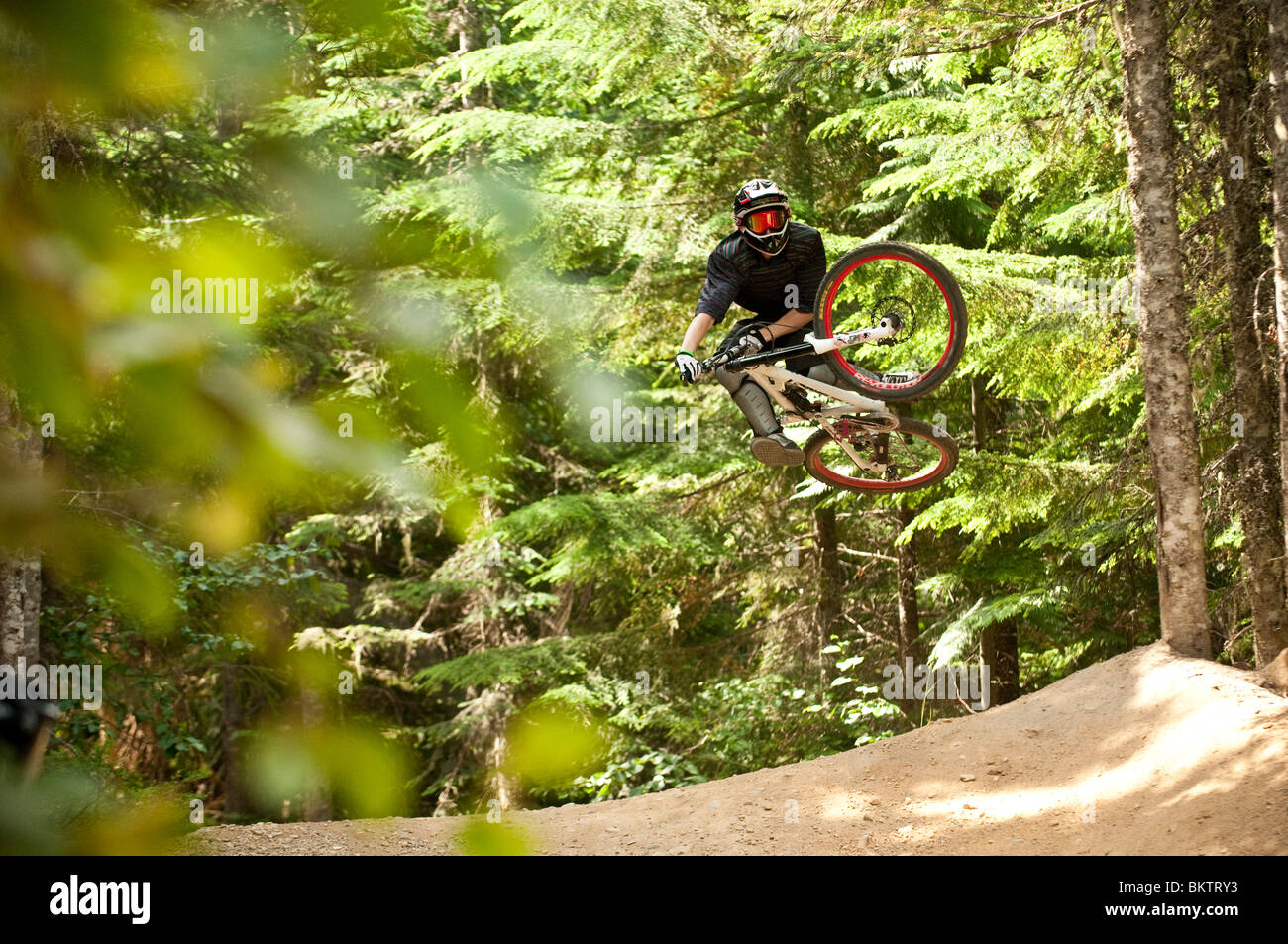Downhill Mountain Biking in the World Famous Whistler Bike Park Stock Photo Alamy