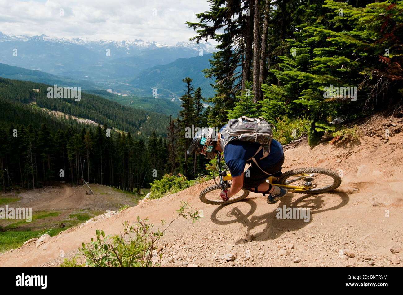 Downhill Mountain Biking in the World Famous Whistler Bike Park Stock Photo Alamy