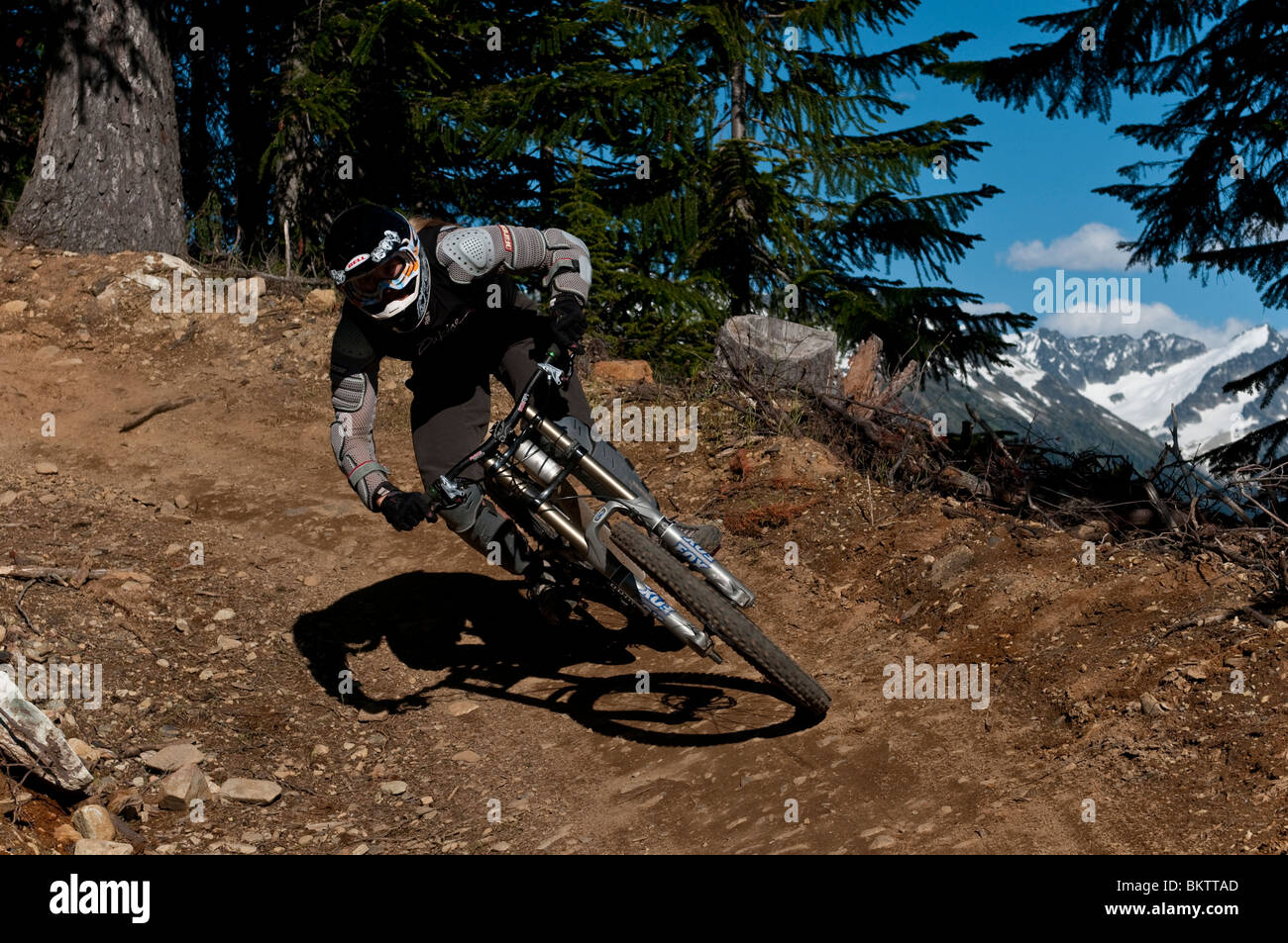 Downhill Mountain Biking in the World Famous Whistler Bike Park Stock Photo Alamy