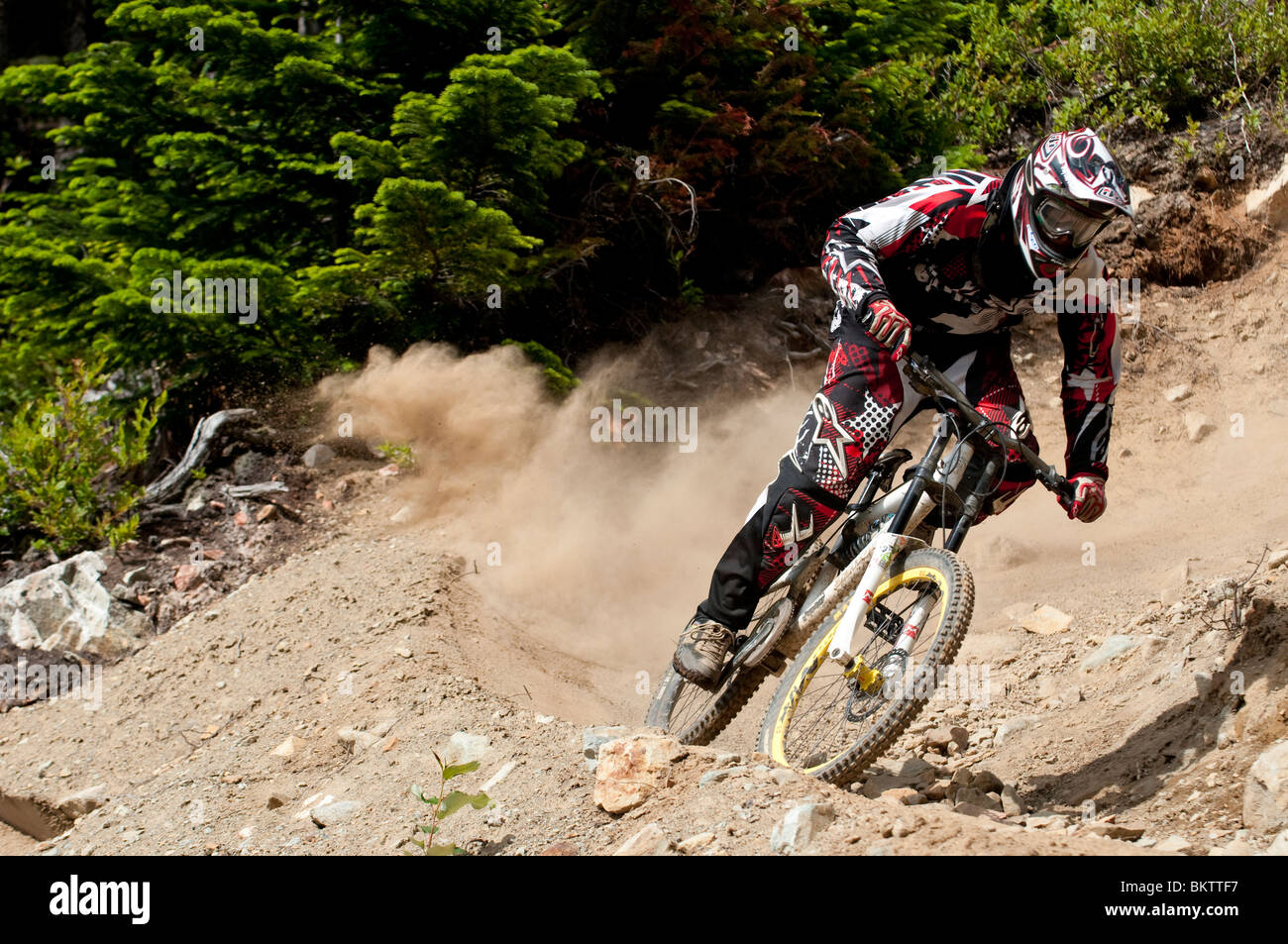 Downhill Mountain Biking in the World Famous Whistler Bike Park Stock Photo Alamy