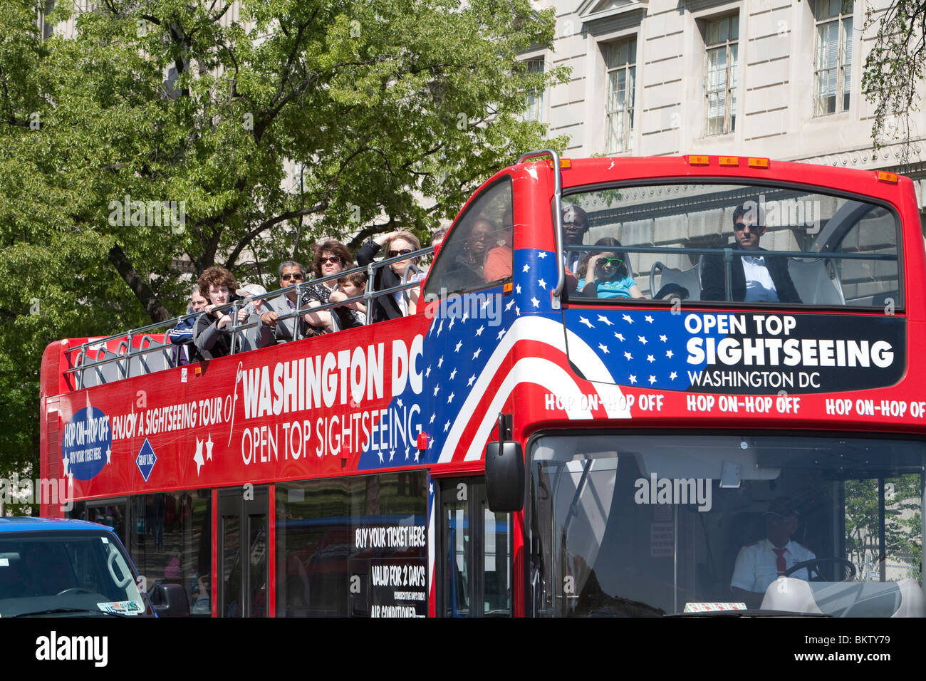 Washington, DC - A sightseeing bus near the White House. Stock Photo