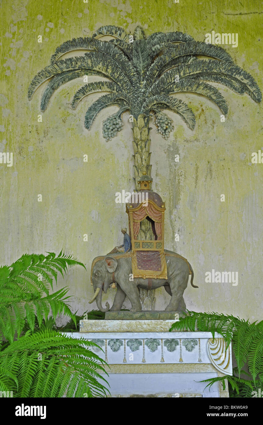 Elephant and Palm Tree - wall decoration Stock Photo - Alamy