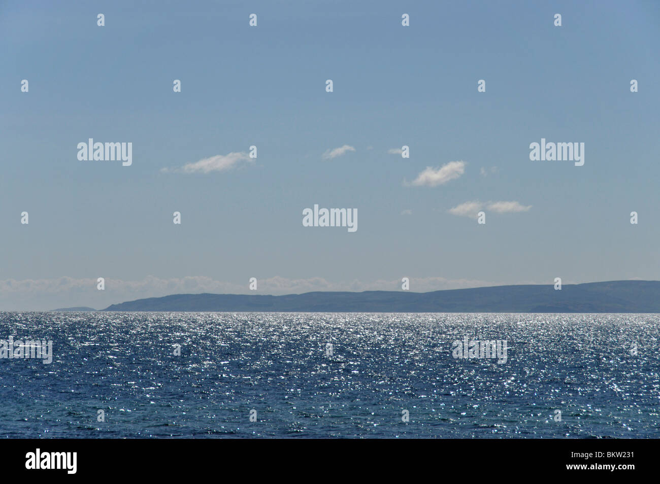 Mull of Kintyre from Dougarie, Arran, Scotland Stock Photo