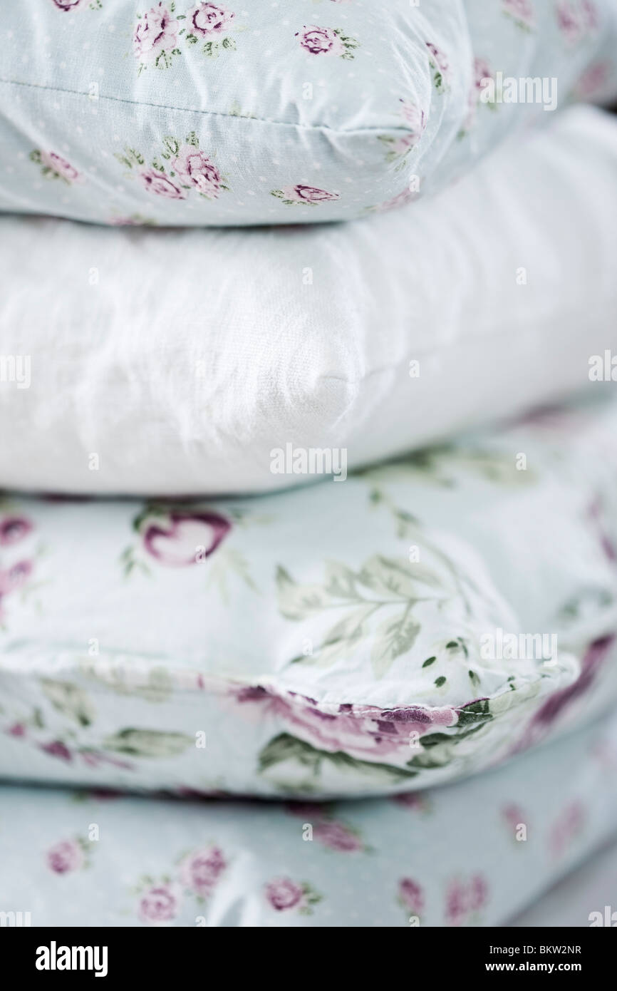 Flowery pillows Stock Photo