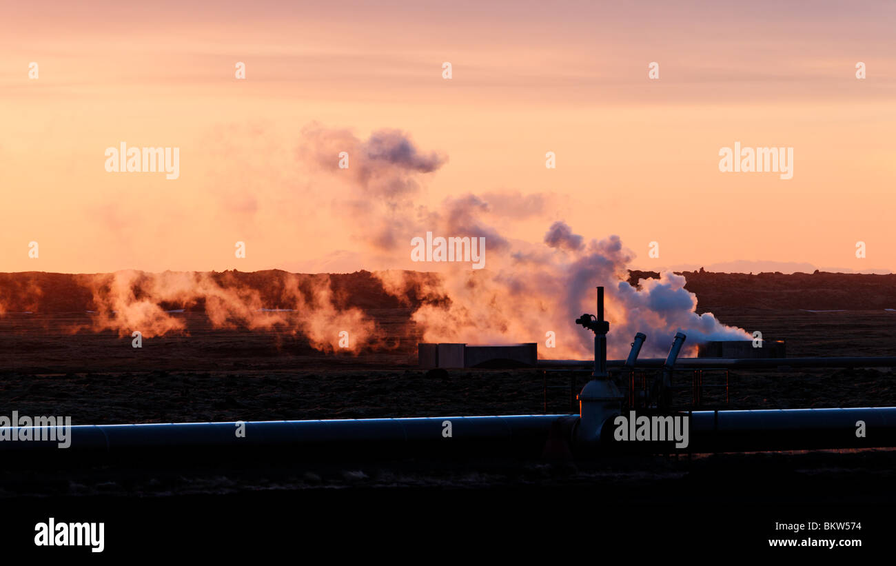 Iceland geothermic plant Stock Photo