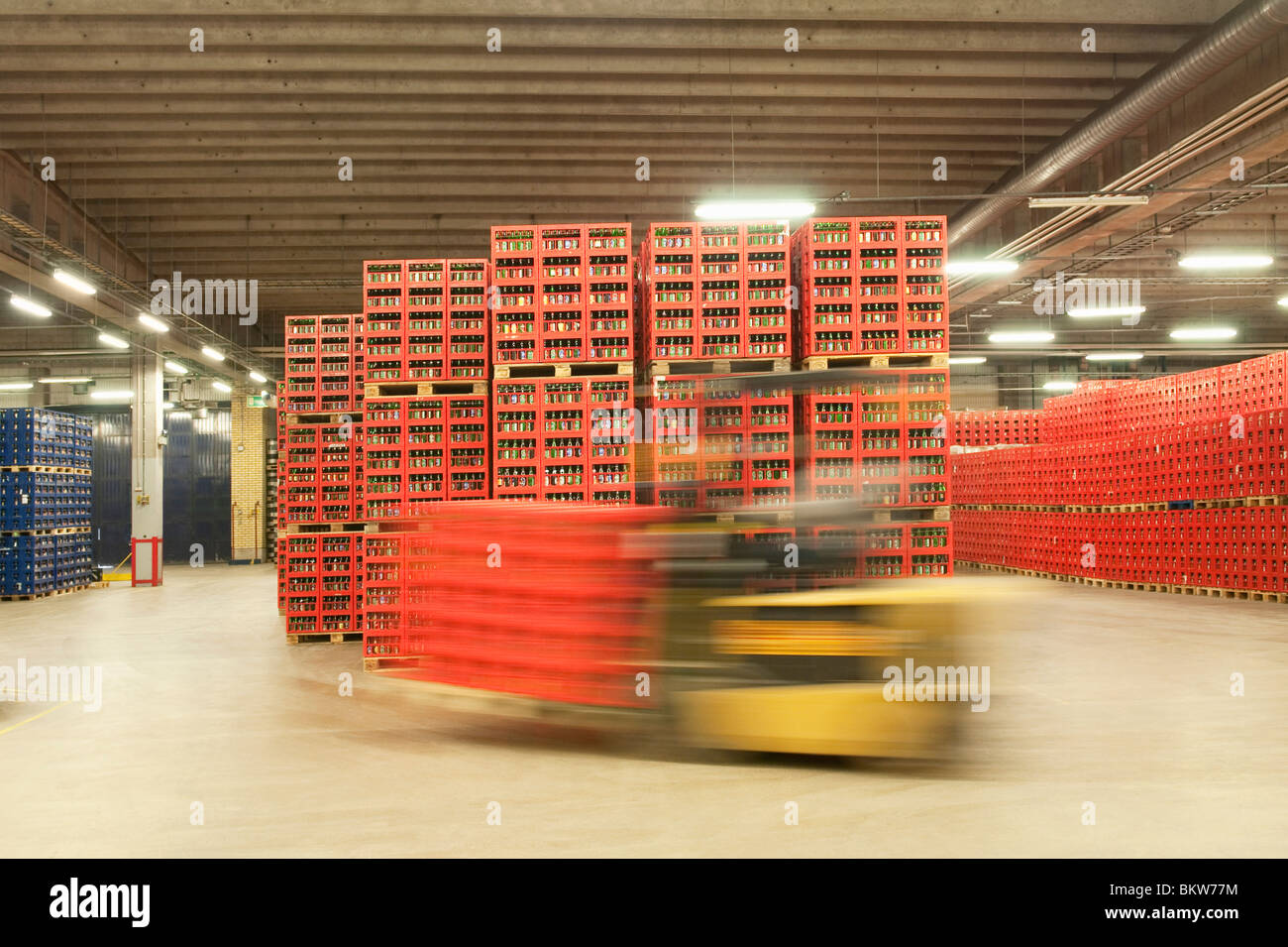 Storage with boxes Stock Photo