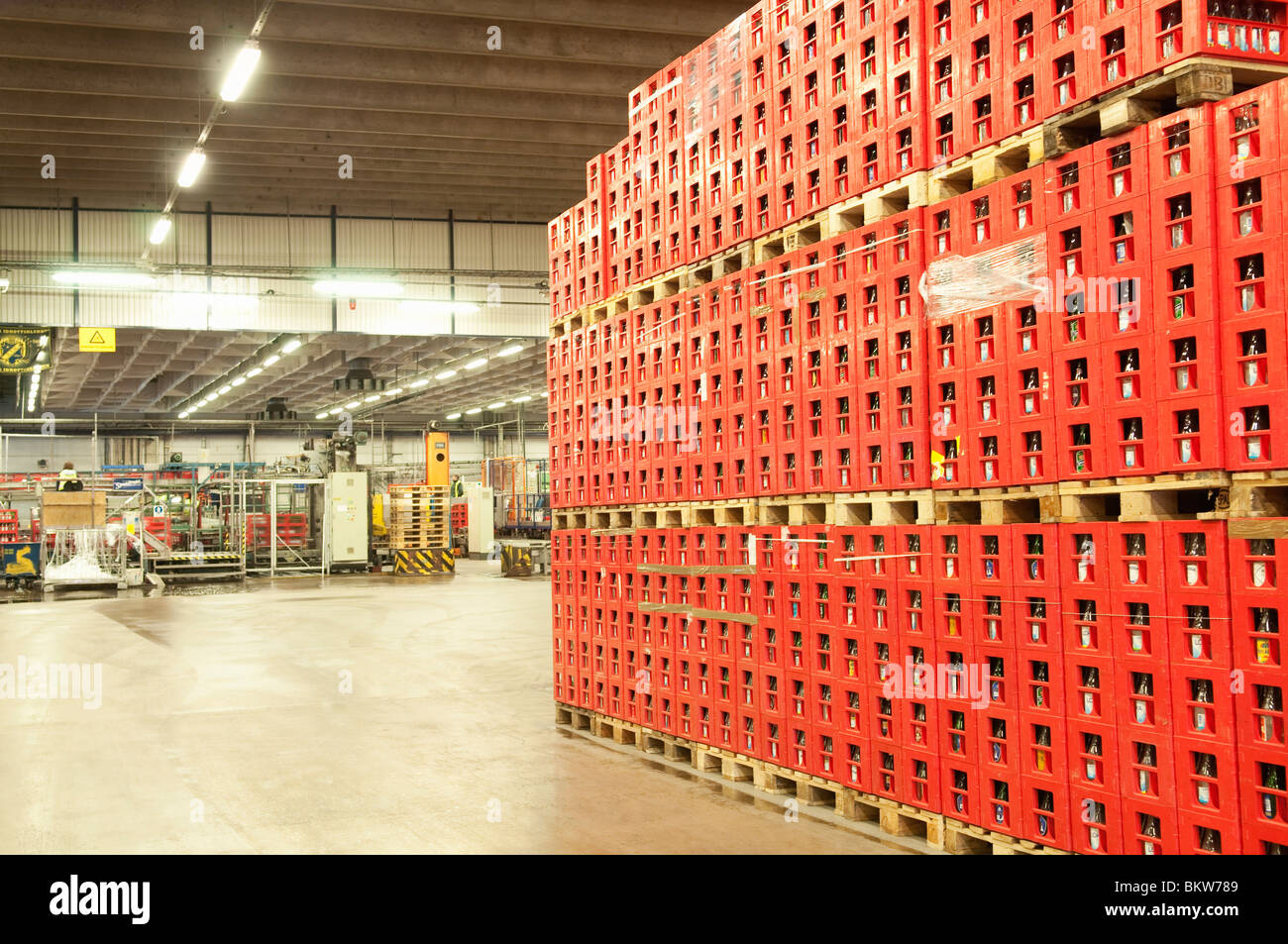 Boxes in stockroom Stock Photo