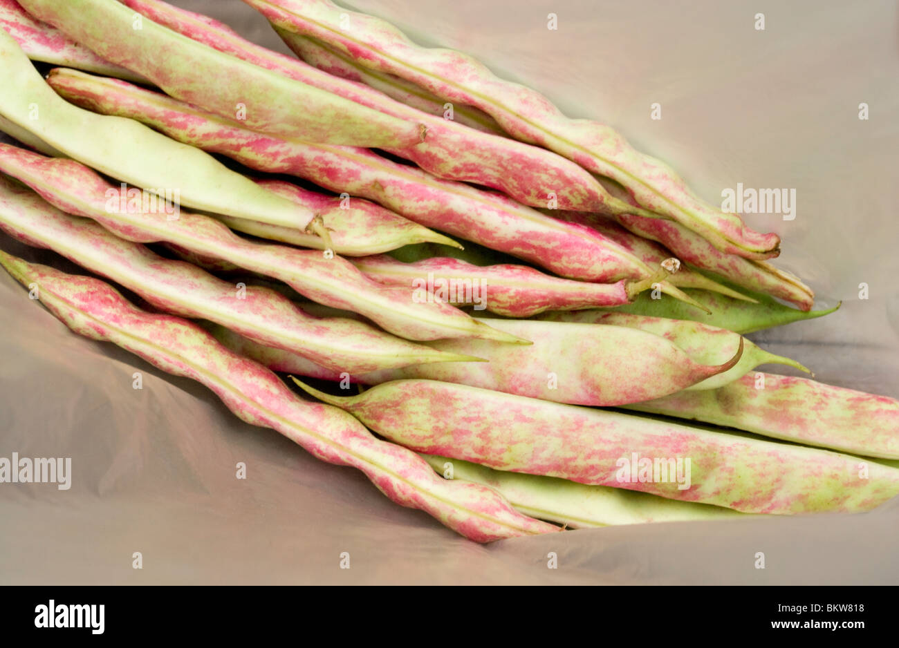 Beans close up in a shopping bag with selective focus Stock Photo
