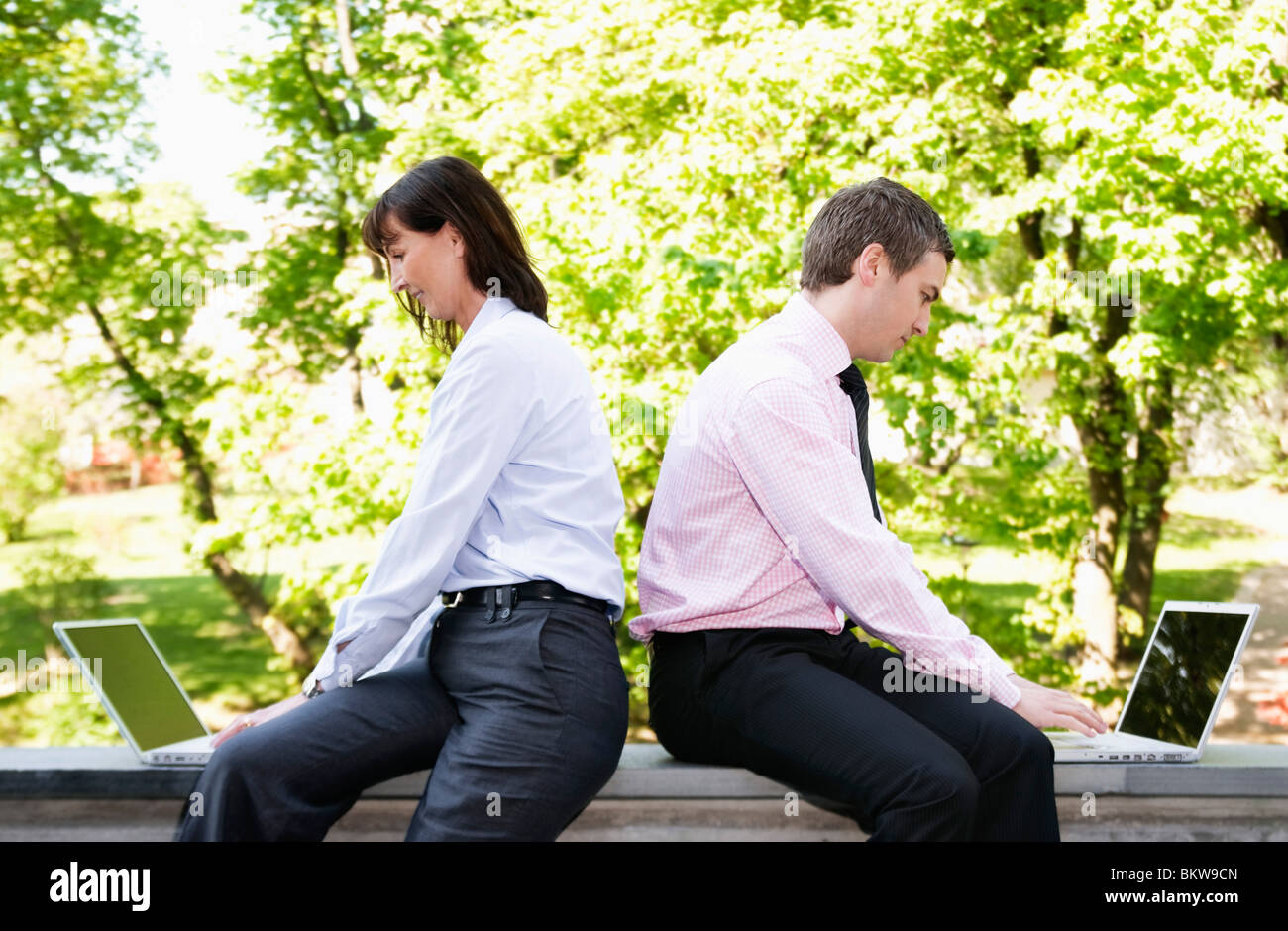 Colleagues outdoor Stock Photo