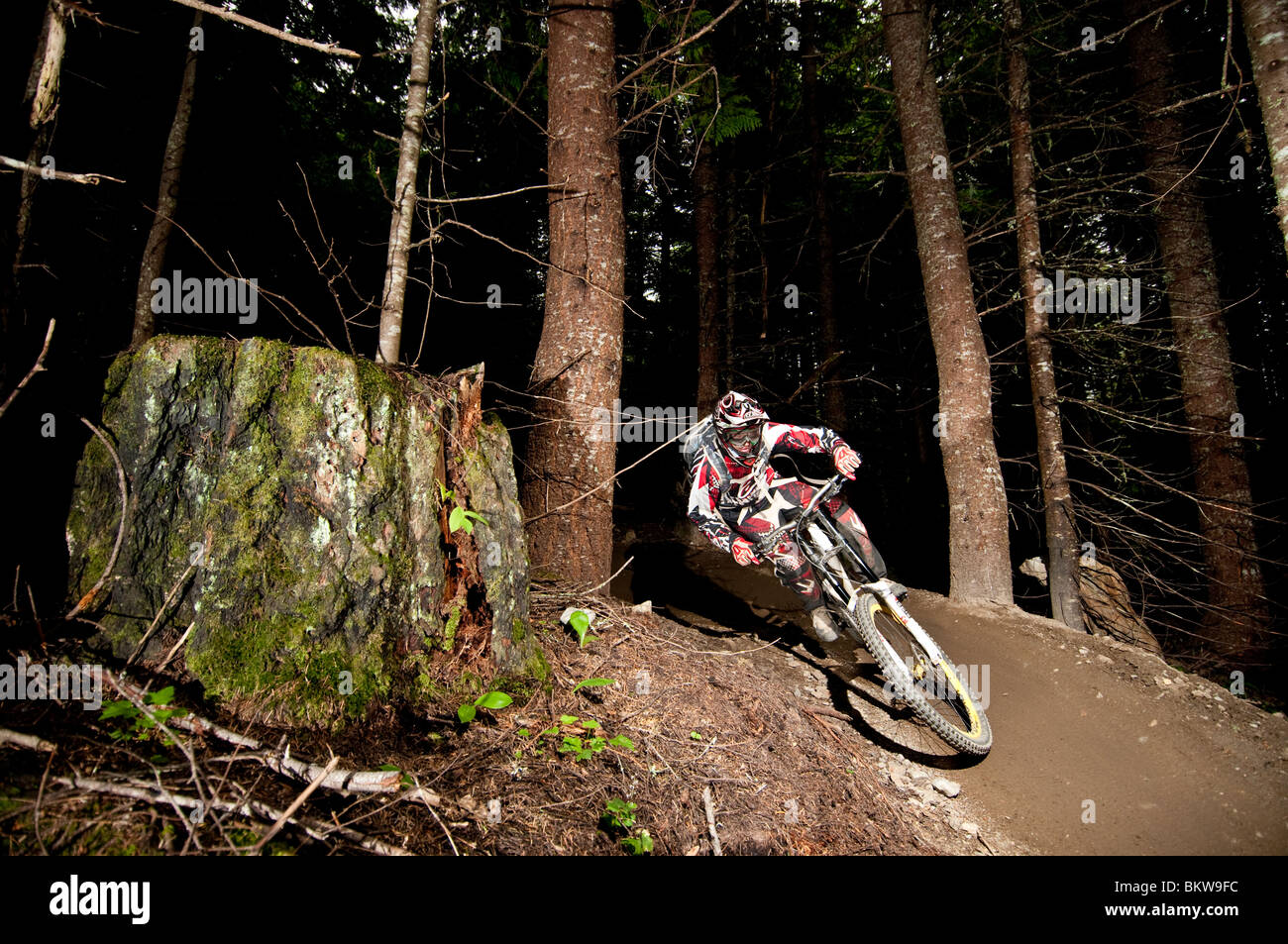 Downhill Mountain Biking in the World Famous Whistler Bike Park Stock Photo Alamy