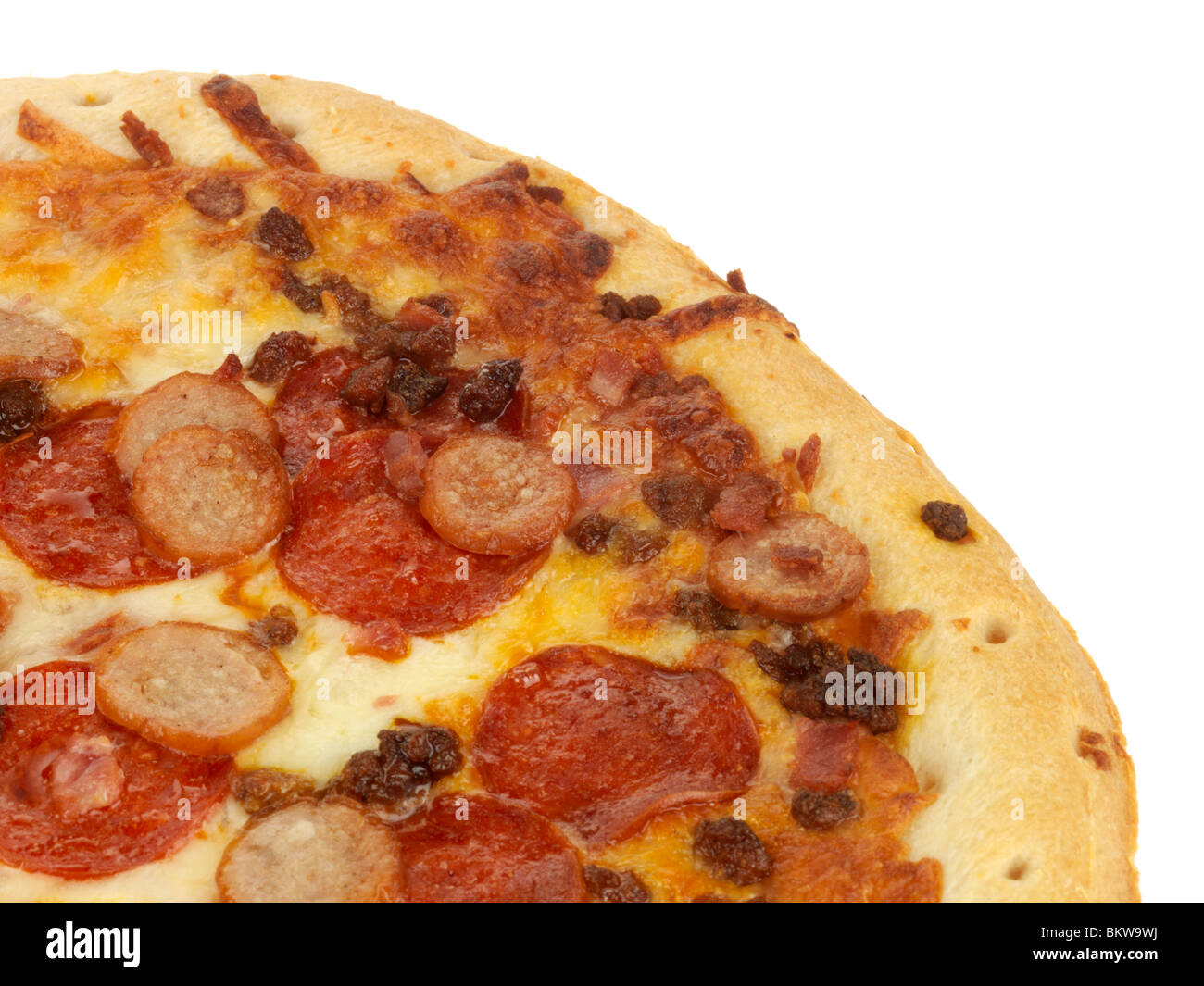 Deep Pan Meat Feast Pizza Stock Photo Alamy