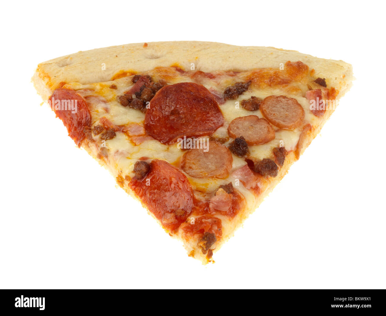 Thin Crust Meat Pizza Stock Photo Alamy