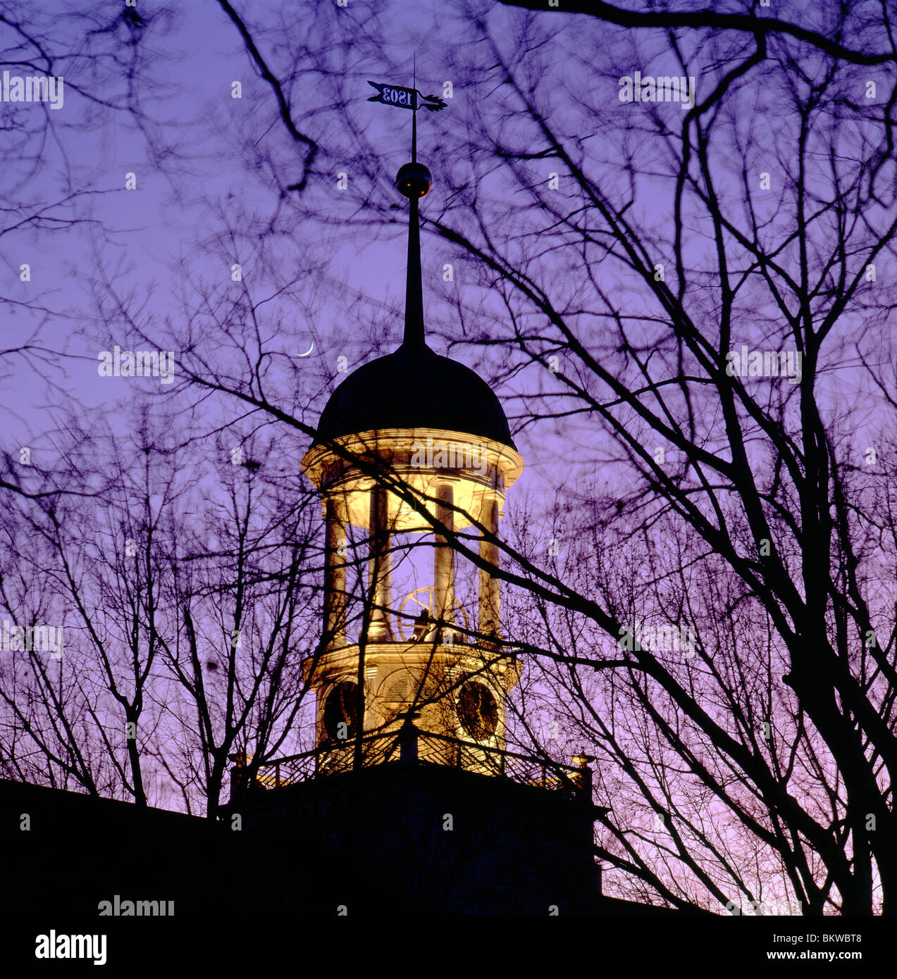 Moravian Community Church on the Moravian College campus at Christmas