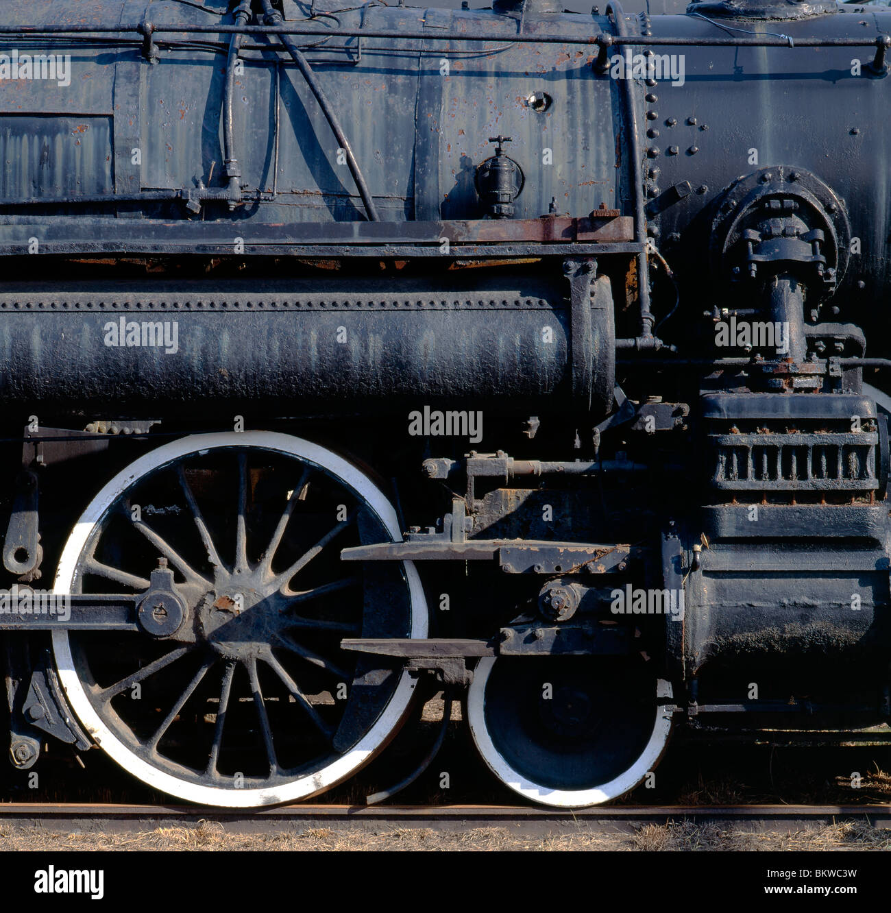 Detail of old steam engine, Steamtown National Historic Site, Scranton