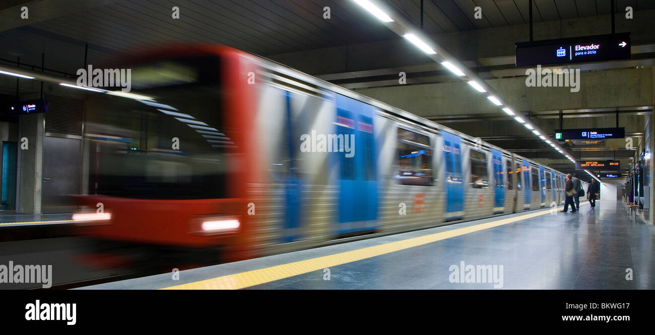 Portugal, Lisbon, Metro line Stock Photo