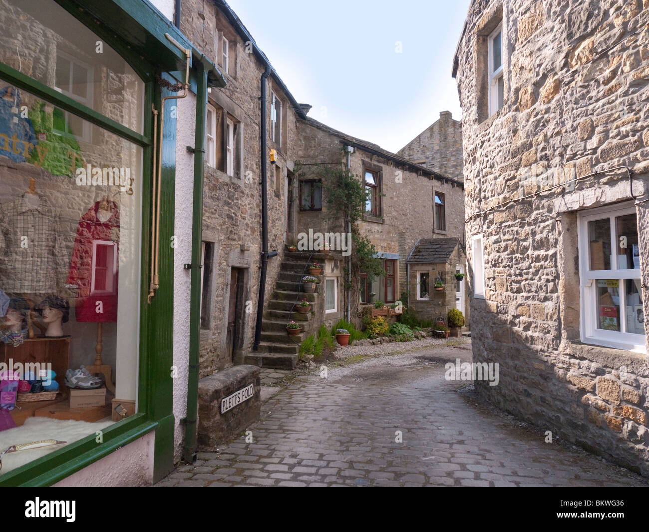 The beautiful town of Grassington in the North Yorkshire Dales in England full of stone cottages and country charm Stock Photo