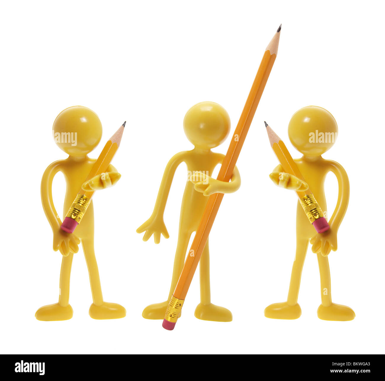 Miniature Rubber Figures with Pencils Stock Photo Alamy