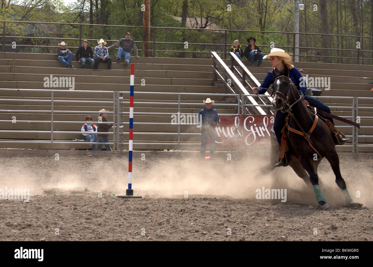 American Teenager competes in High School Rodeo competition Stock Photo