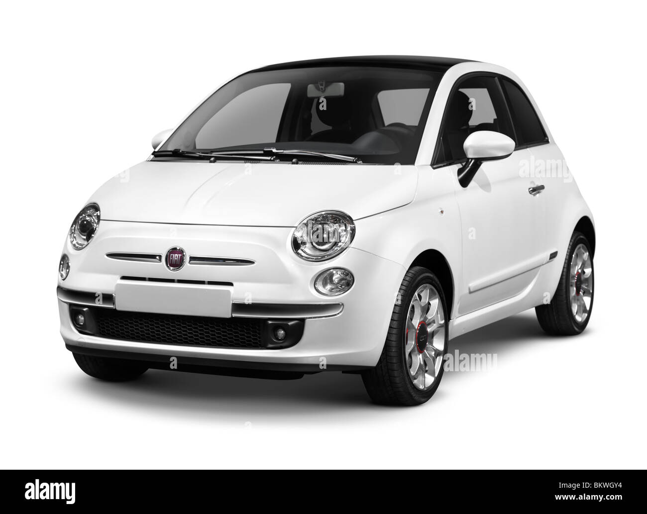 License available at MaximImages.com - Fiat Nuova 500 small city car isolated on white background with clipping path Stock Photo