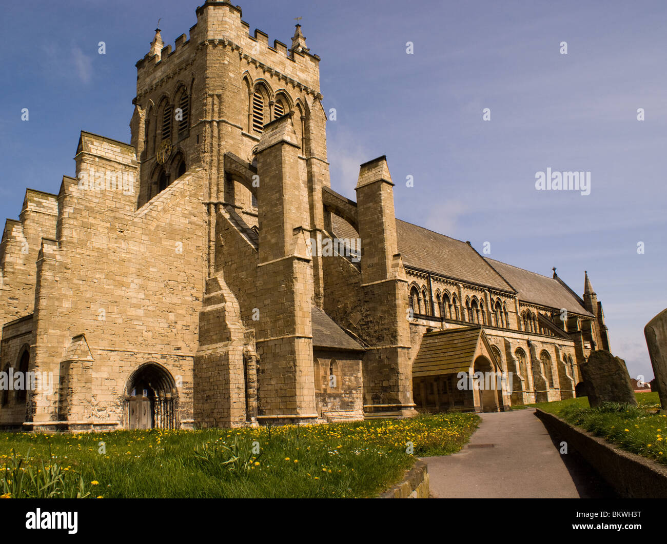 St Hilda Medieval Old Church and graveyard Headland Hartlepool Stock
