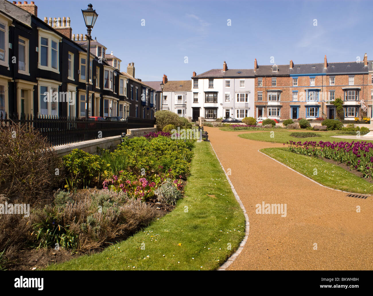WW1 WW2 MEMORIAL GARDENS HEADLAND HARTLEPOOL WITH VICTORIAN TERRACE