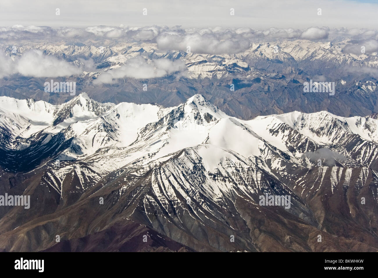 Aerial view of Stok Kangri Stock Photo