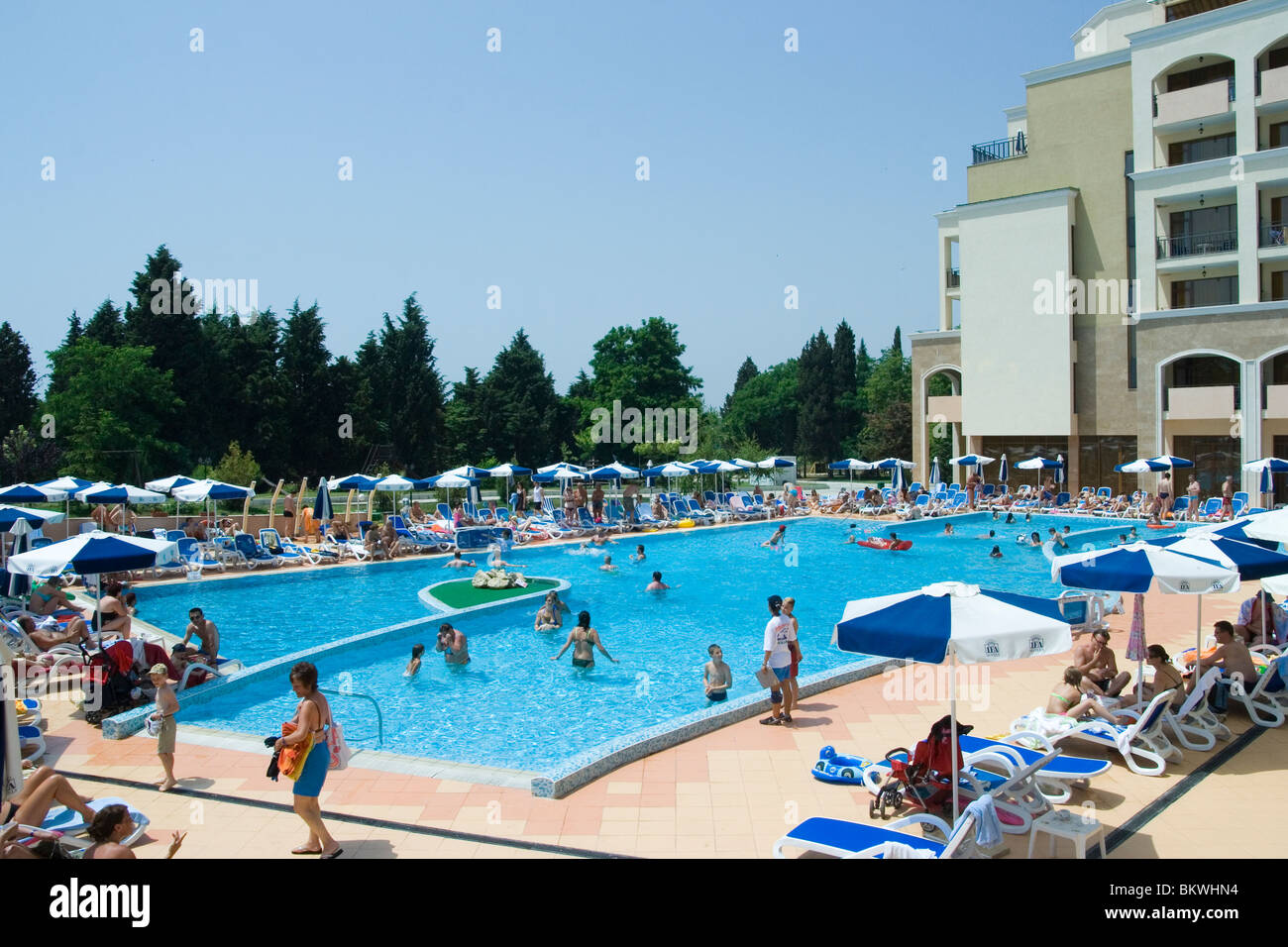 Pool from above, Sunny beach, Modern architecture, Black Sea, Balkan ...