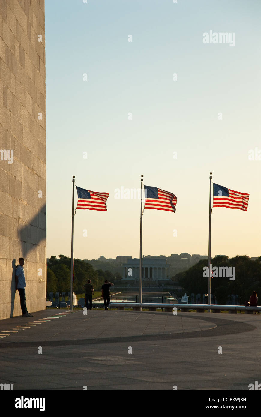 Flags flying in Washington DC Stock Photo