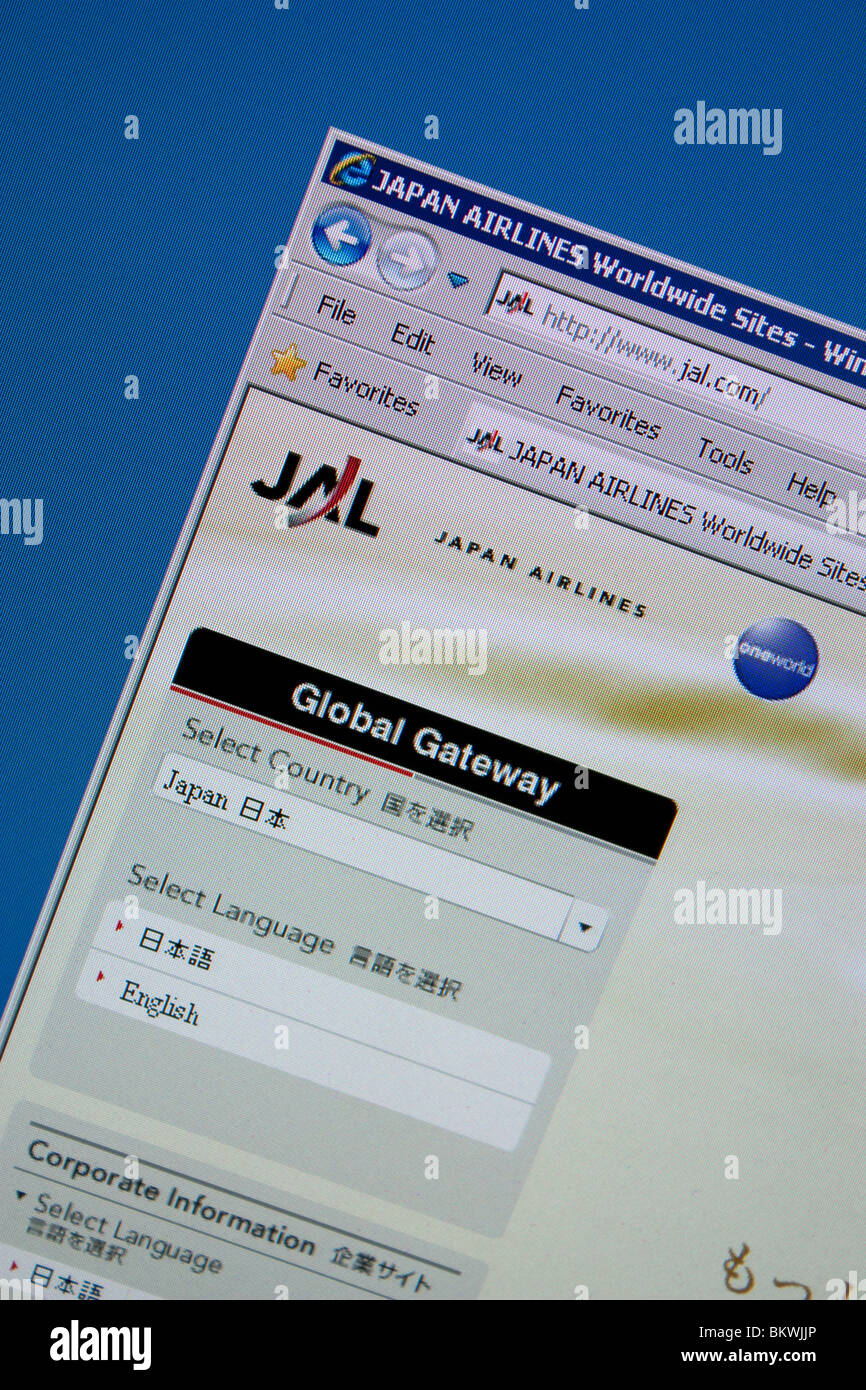 Japanese Airline JAL Travel Website Stock Photo - Alamy