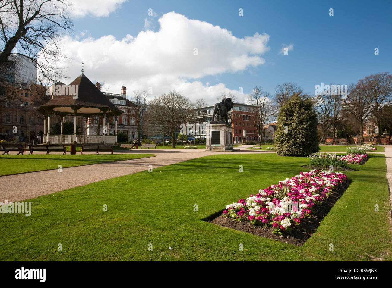 Spring in Forbury Gardens in Reading town centre, Berkshire, Uk Stock Photo