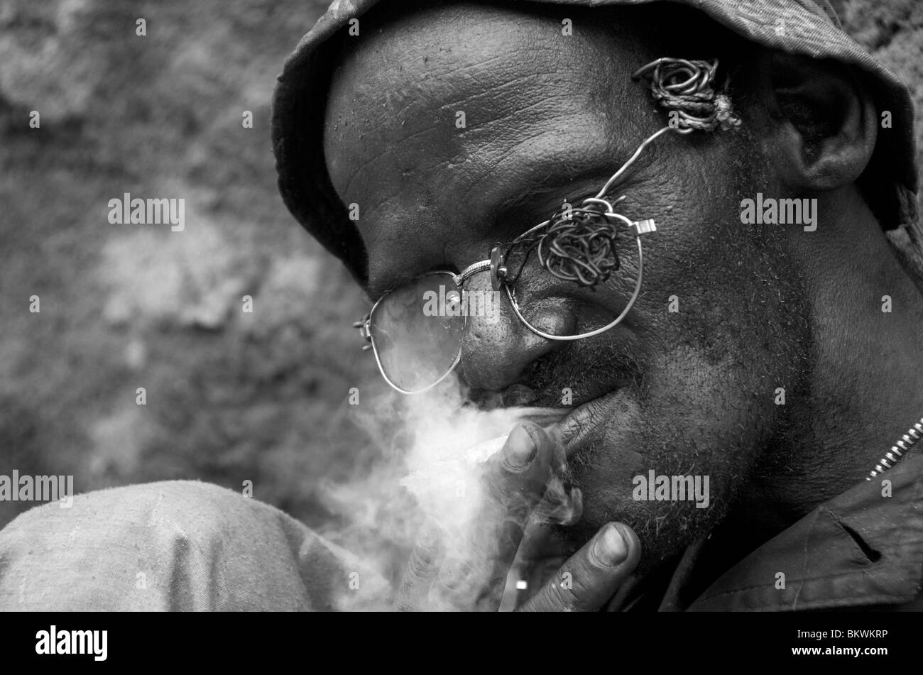 A street dweller in Harar, Ethiopia Stock Photo