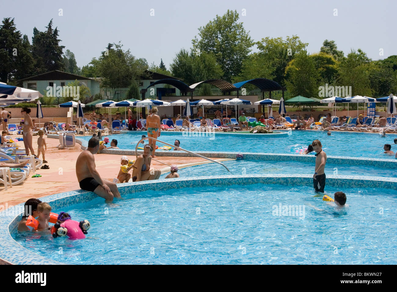Outdoor Pool, Sunny beach resort (Slunchev Bryag), people having fun ...