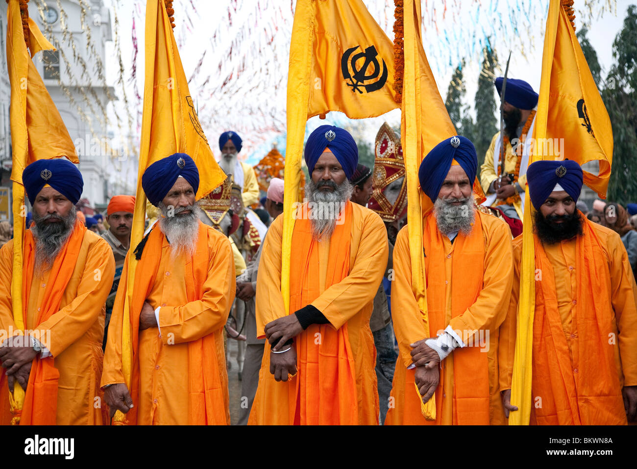 Sikhs procession. The Golden Temple. Amritsar. Punjab. India Stock