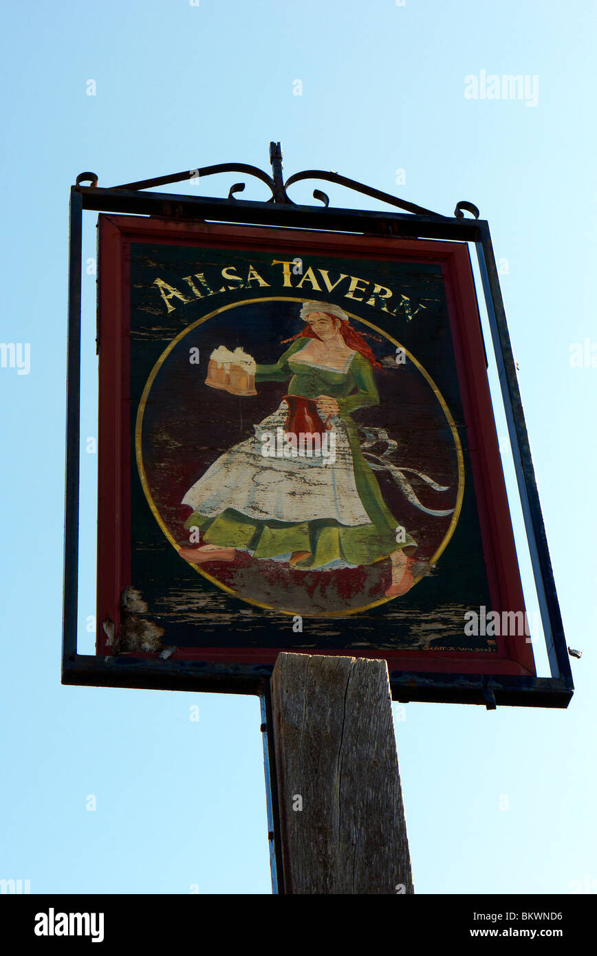 Pub sign of the Ailsa Tavern in St Margarets, Twickenham Stock Photo