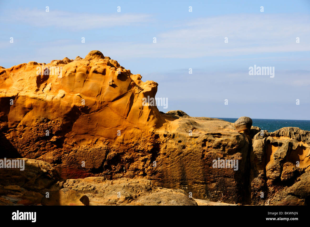 Rock formation along the coast of California, USA. Stock Photo