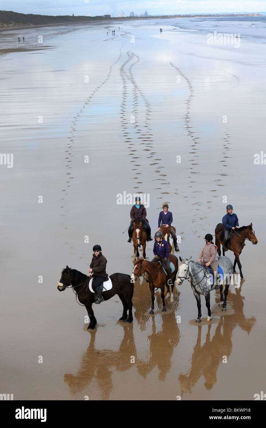 Horses and riders on the beach Stock Photo - Alamy